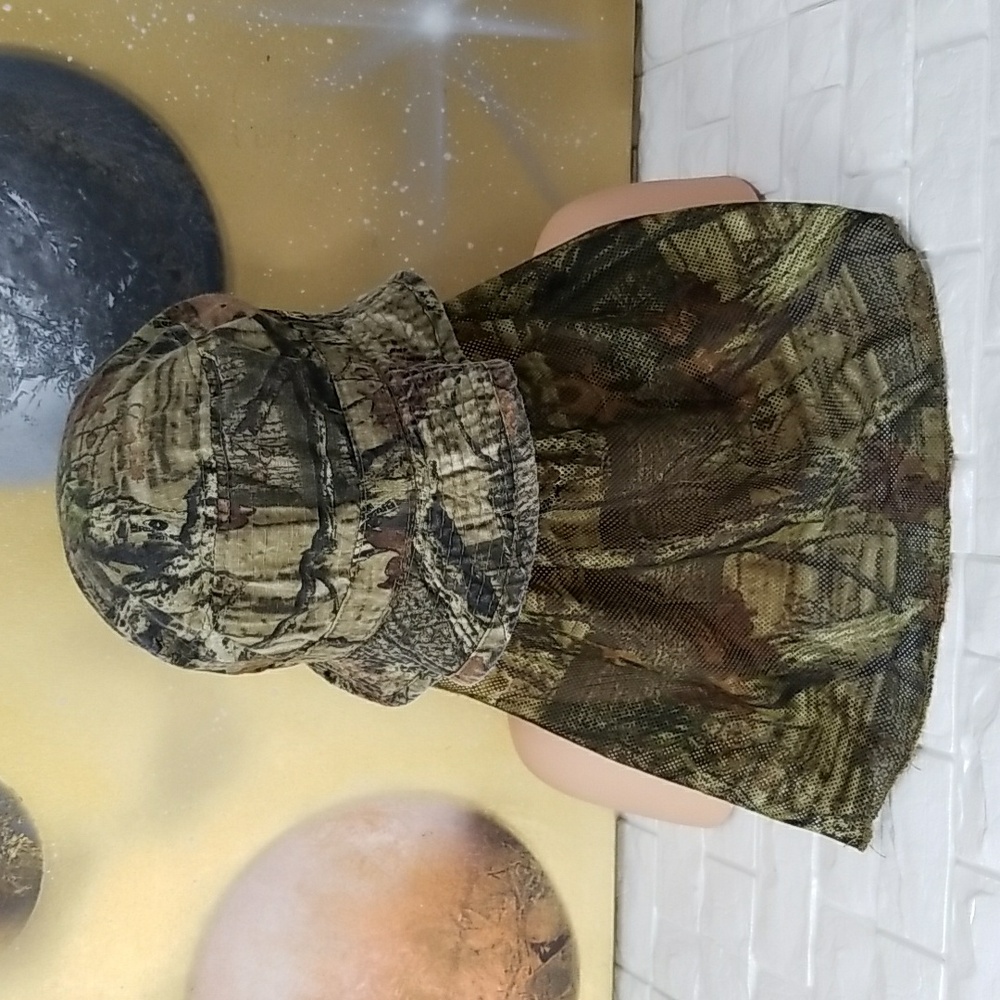Camo Bucket Hat with Neck Flap - Redhead